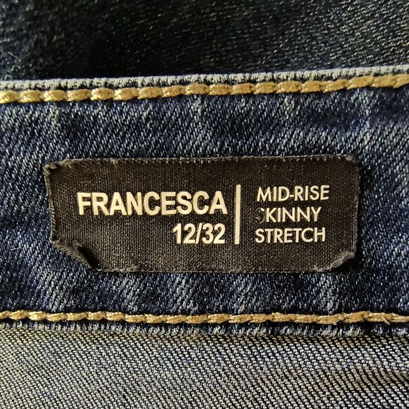Buffalo David Bitton Francesca Mid Rise Skinny Stretch Jeans 12/32 Blue 33x30 - Picture 5 of 6